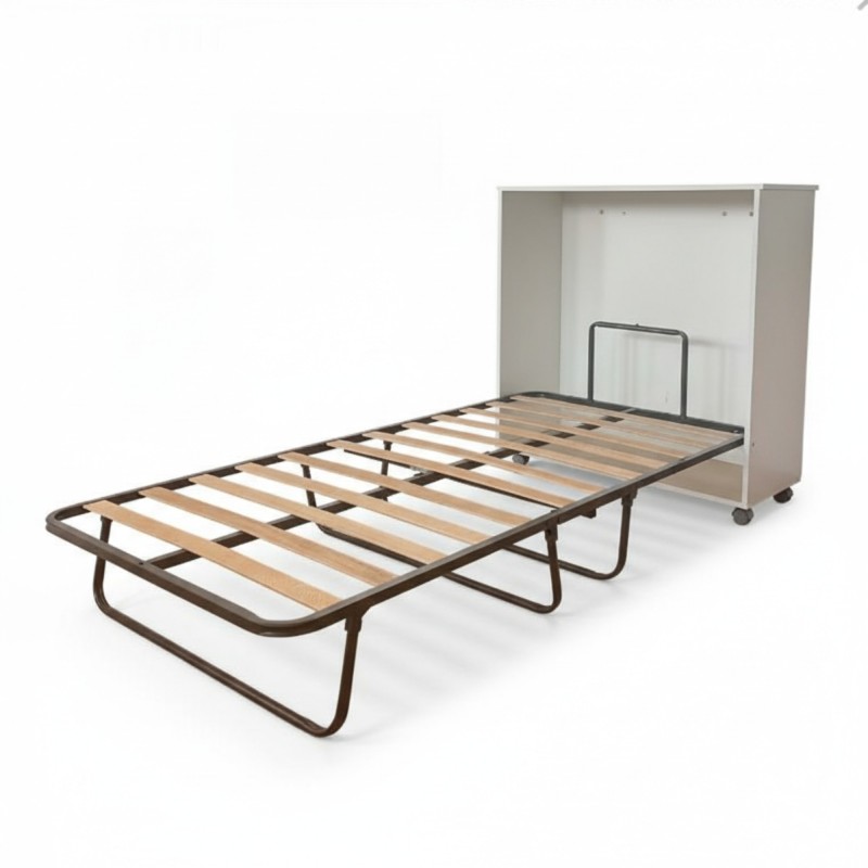 Folding bed white 106x99.2x40.2cm