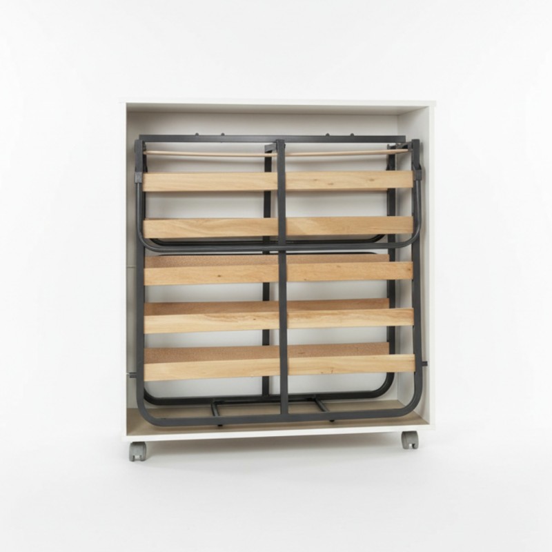 Folding bed white 106x99.2x40.2cm