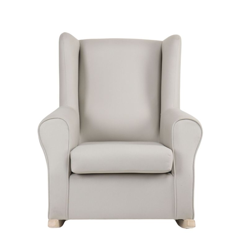 Sillón mecedora con patas madera Dolly 95x81x104cm