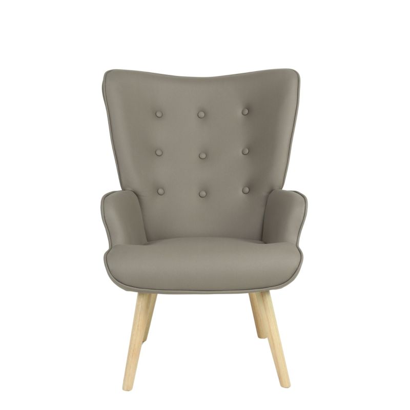 Sillón mecedora patas madera Jessie 91x69x85cm