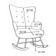Sillón mecedora con patas madera Gabby 91x68x85cm
