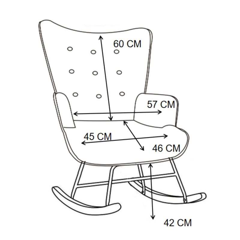 Sillón mecedora con patas madera Gabby 91x68x85cm
