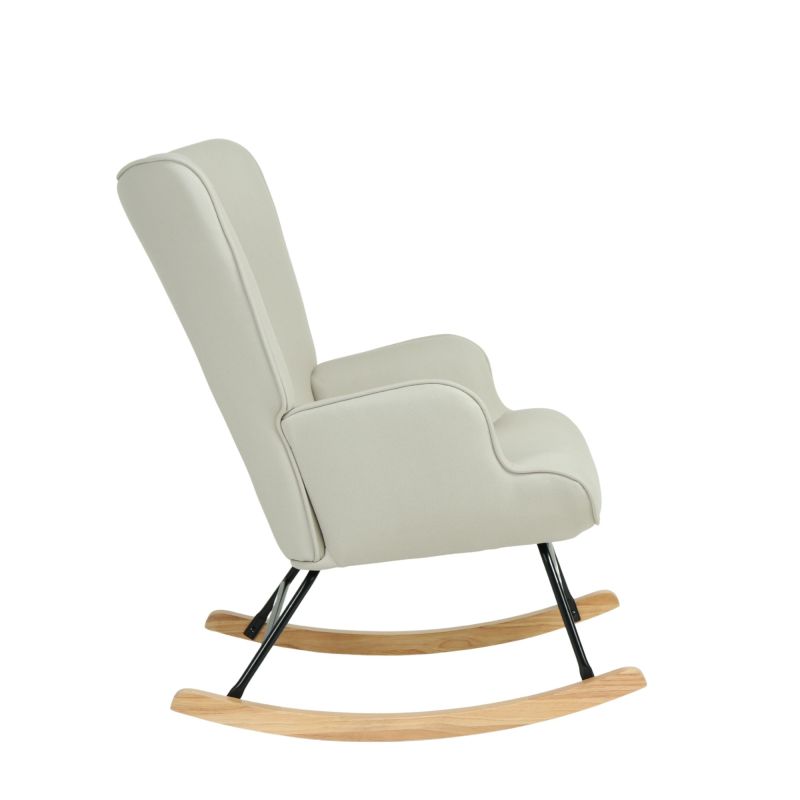 Sillón mecedora con patas madera Gabby 91x68x85cm