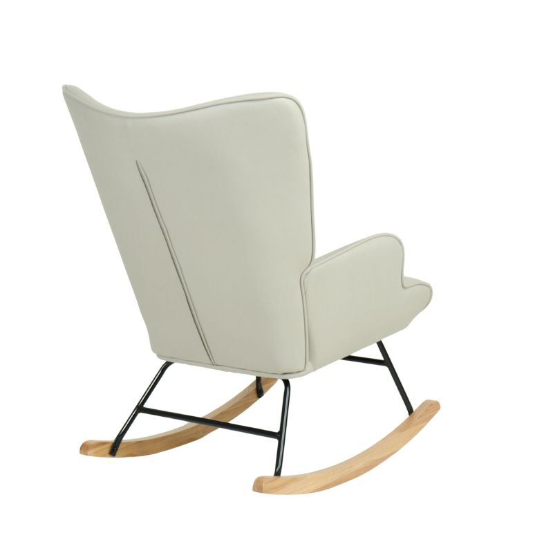 Sillón mecedora con patas madera Gabby 91x68x85cm