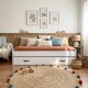 Weißes Bett + Ausziehbett mit Beine Luca 90x190cm / 90x190cm