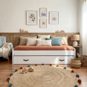 White trundle bed + pull out bed with legs Luca 90x190cm / 90x190cm