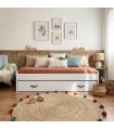White trundle bed + pull out bed with legs Luca 90x190cm / 90x190cm
