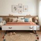 Weißes Bett + Ausziehbett mit Beine Luca 90x190cm / 90x190cm