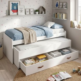 Cama compacta 90 blanca con dos camas + 2 cajones Aurora 90x200cm