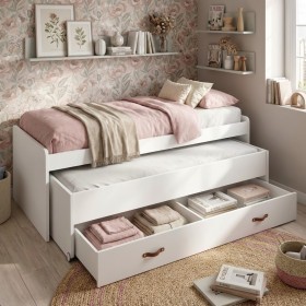 Cama compacta 105 blanca con dos camas + 2 cajones Aurora 105x200cm