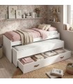 Cama compacta 105 blanca con dos camas + 2 cajones Aurora 105x200cm