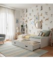 White trundle bed + 2 drawers Ana 90x190cm