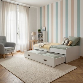 Cama blanca nido + 2 cajones Ana 105x190cm