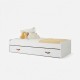 White trundle bed + pull out bed with legs Luca 105x190cm / 90x190cm