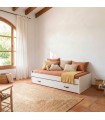 Cama blanca nido + cama elevable Luca 105x190 / 90x190 cm