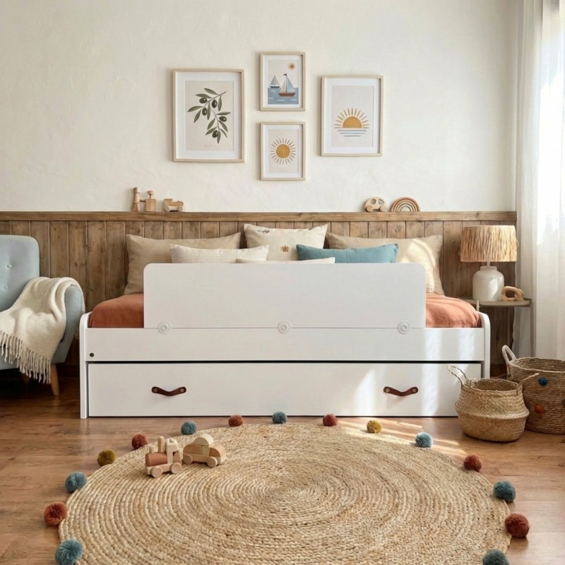 Barrera cama blanco Luca 33.8x150x2.5cm