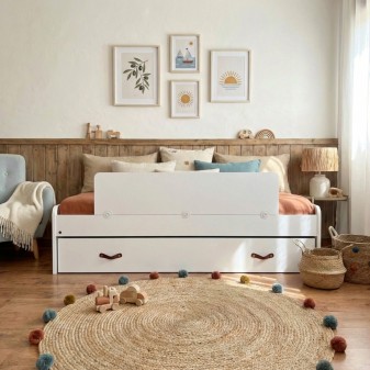 Rail bed white Luca 33.8x150x2.5cm