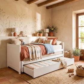 Bett mit zweites Bett und Schublade Baloo 90x200 cm