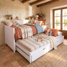Bett mit zweites Bett und Schublade Baloo 90x200 cm