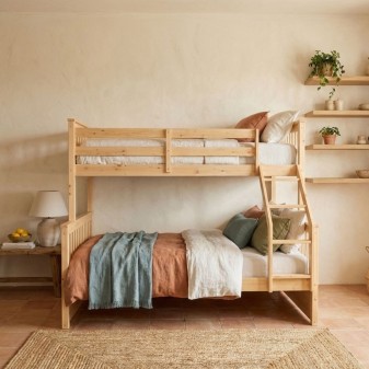 Lit superposé triple bois pin Nick 135x190/90x190cm