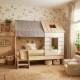 Cama infantil Montessori casita Iris Gris 90x200cm