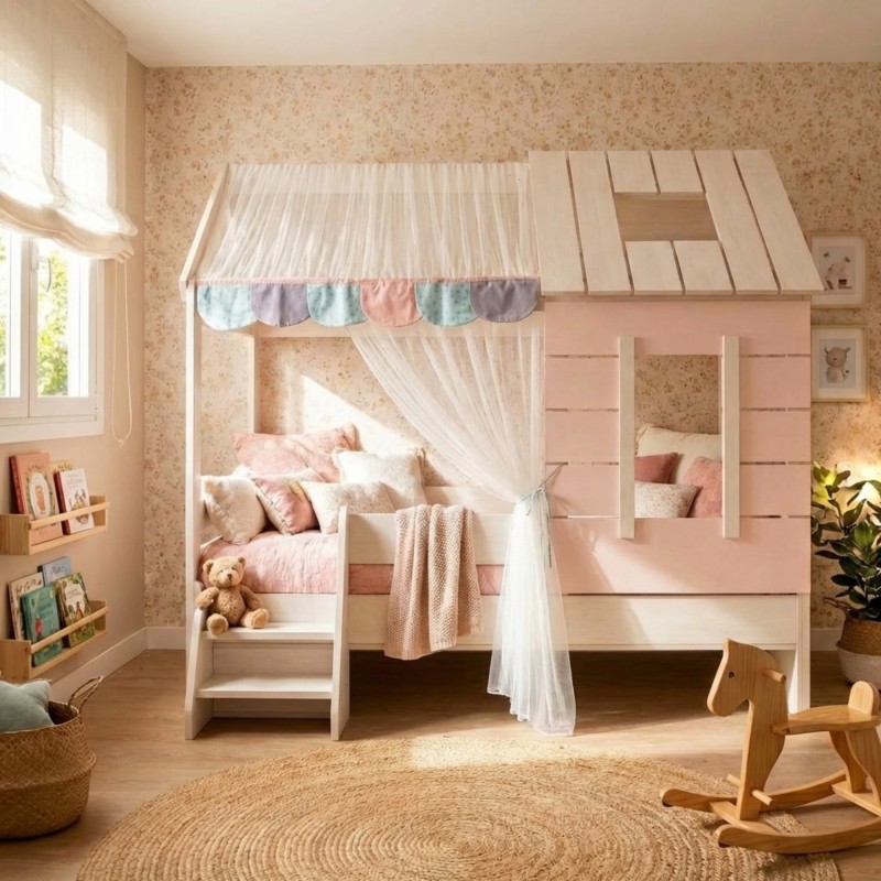 Letto bambini Montessori casetta Iris 90x200cm