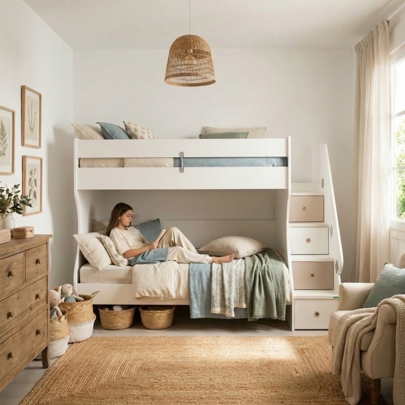 Children's bunk bed with drawers Gia 90x190/90x190cm