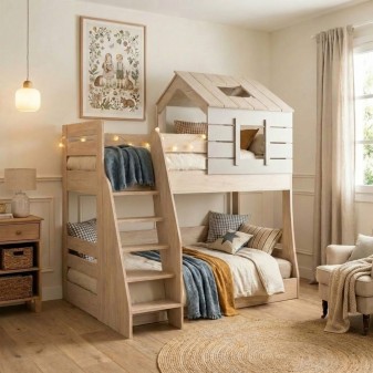 Beliche Montessori casinha cinzento Iris 90/100x200cm