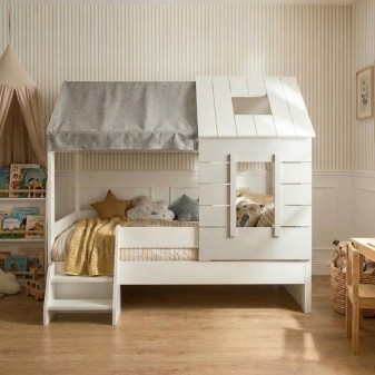 Cama infantil Montessori casita blanca Iris 90x200cm