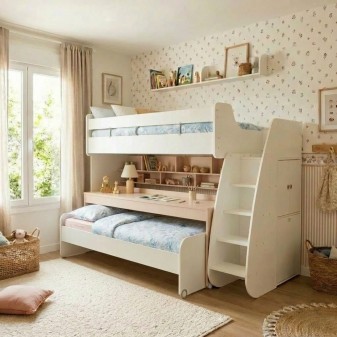 Letto a castello Gia con scrivania e contenitore 182,7x252x107,8 cm