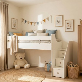 Letto midi bianco Gia 90x200cm