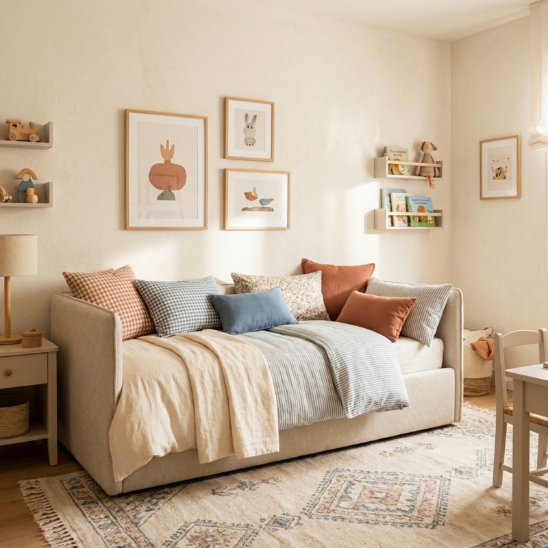 Cama tapizada con almacenamiento Merlín 90x190cm