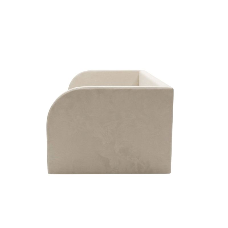 Cama tapizada con almacenamiento beige Arturo 90x190cm