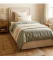 Cama estofada com armazenamento bege Kay 90x190cm
