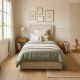 Cama tapizada con almacenamiento beige Kay 90x190cm
