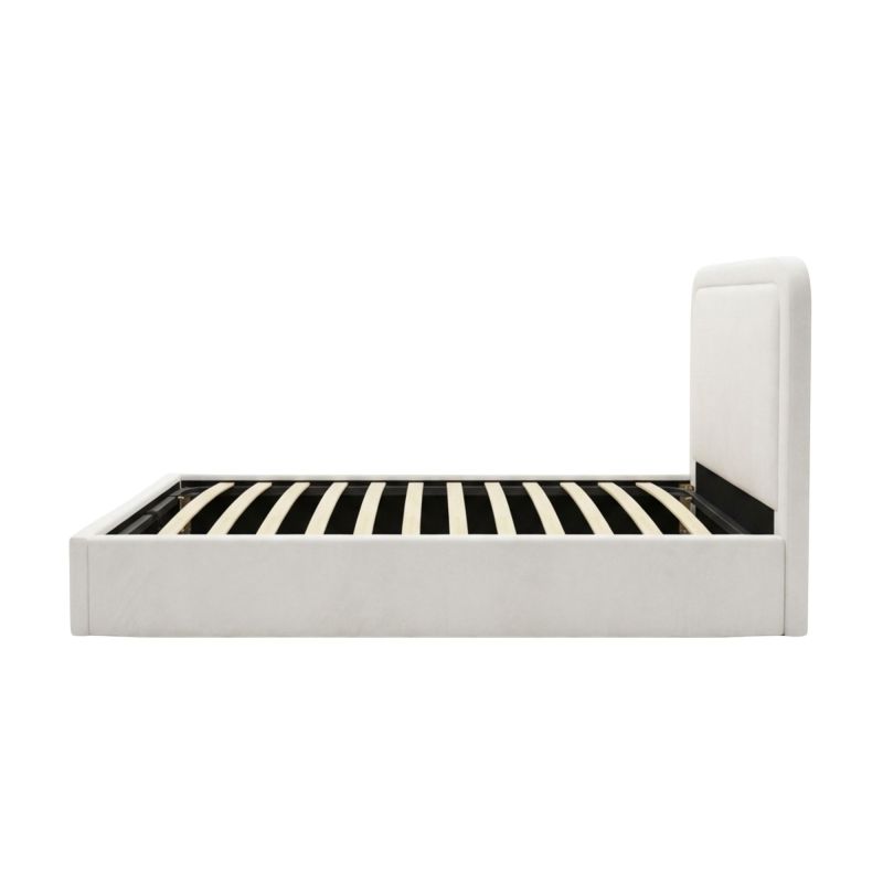 Cama tapizada con almacenamiento beige Kay 90x190cm