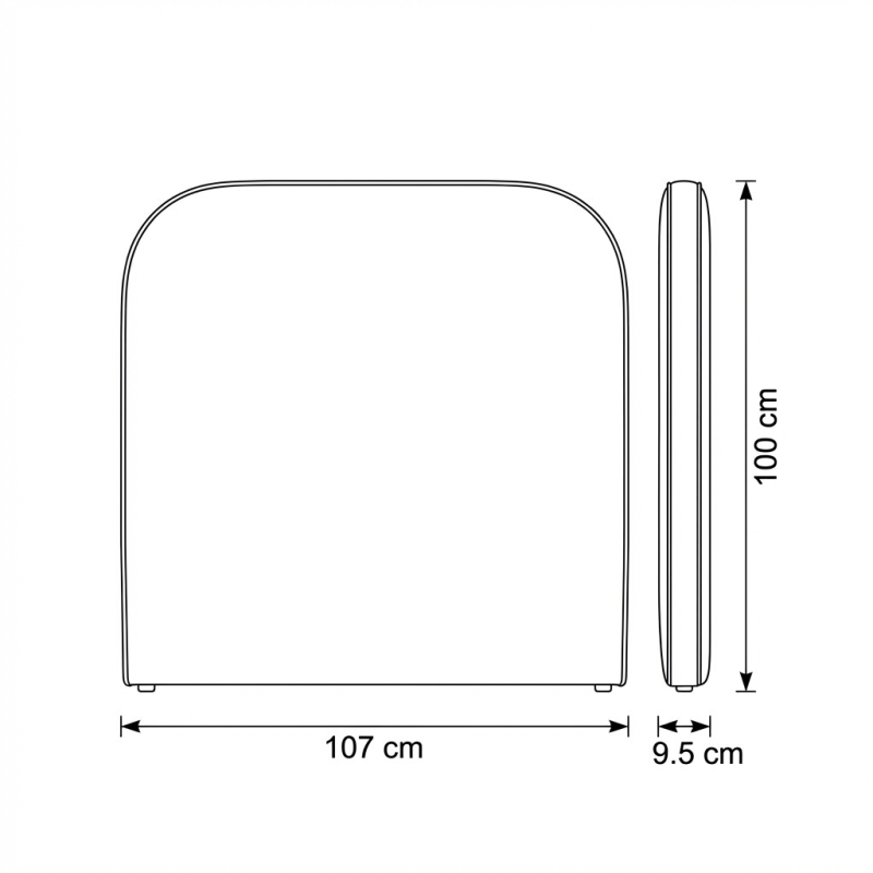 Cabezal tapizado Hector 90/105cm