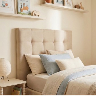 Gepolstertes Kopfteil beige Ardi 90/105cm