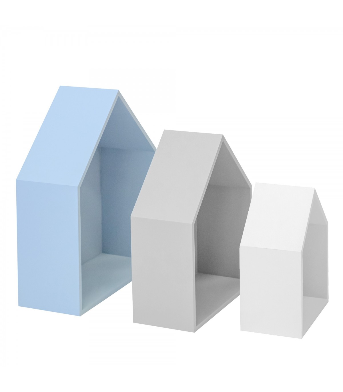 Estantería infantil Homcom diseño casita blanco/azul/rosa 126x82x30 cm