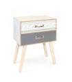 Chic Two drawers bedside table Grey and White 53.3x40x24cm