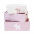 Set 3 cajas de madera decorativas rosas  Decoración Infantil Cajas y cestos   DISTRIMOBEL Muemue - Muebles