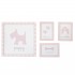 Set 4 cuadros infantiles perrito  Decoración Infantil Decoración de pared  Color: pastel rosa; Tipo de producto: marcos de fotos