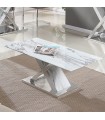 Table basse en verre blanc Houston 40x110x60cm
