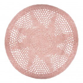 Crochet alfombra rosa  ø90 cm