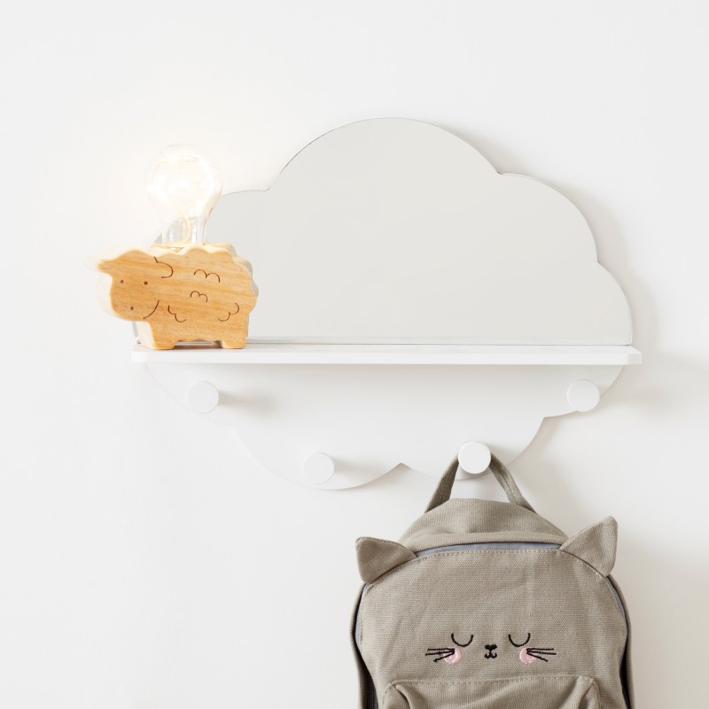 Cloud étagère Miroir Porte-mateau 37,5x28x9cm