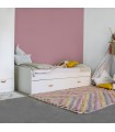 White trundle bed + 2 drawers Ana 105x190cm