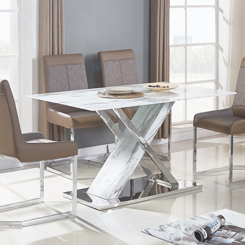 Table basse en verre blanc Houston 78x140x90cm