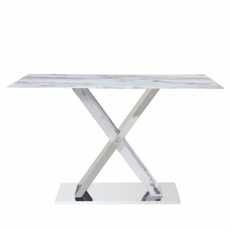 Table glass white Houston 78x140x90cm