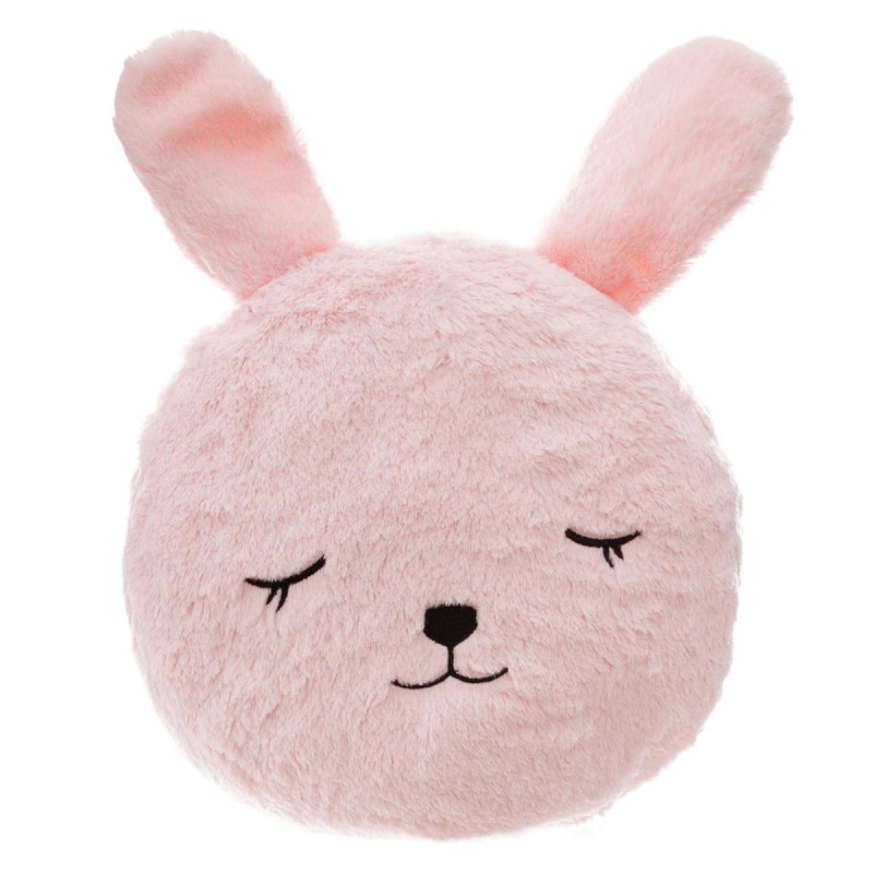 Lapin coussin rose 27x27cm