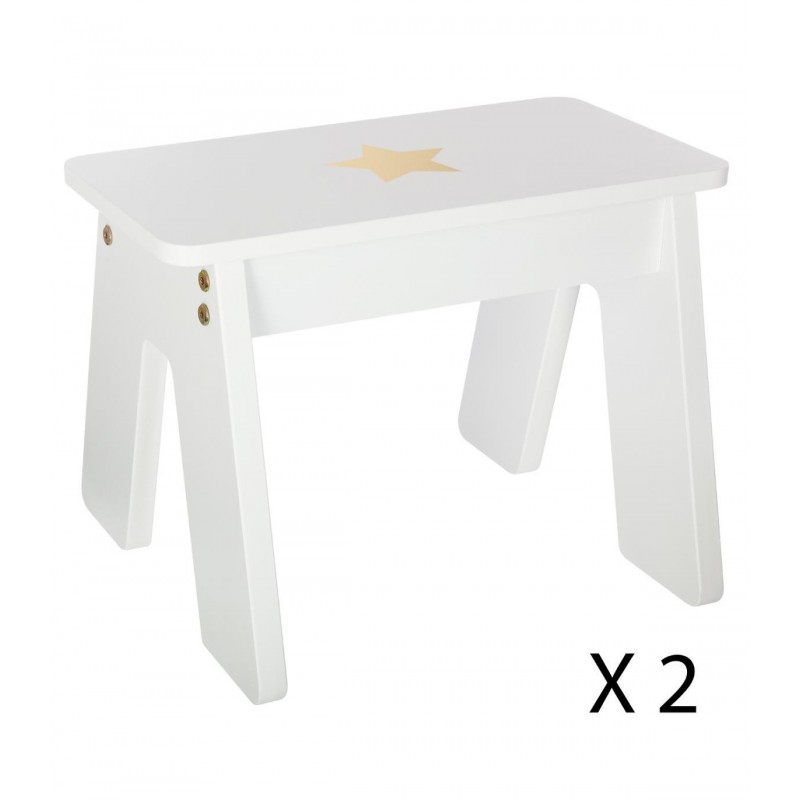 Star Gold reversible desk 51x57øcm + 2 stools 26x36x19cm